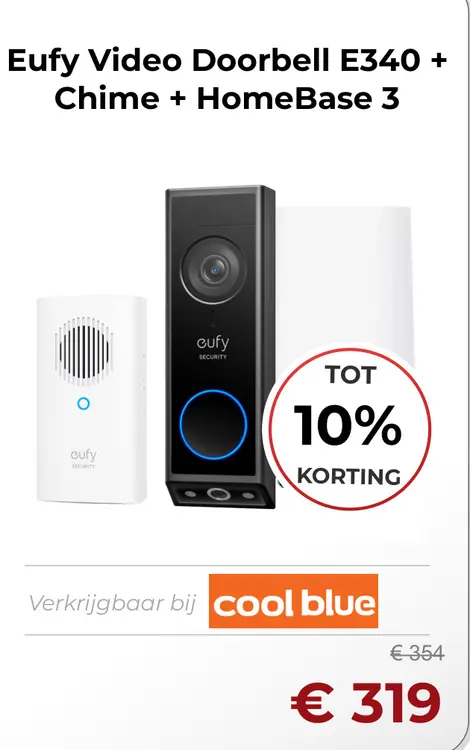 Aanbieding: Video Doorbell E340 + Chime + HomeBase 3