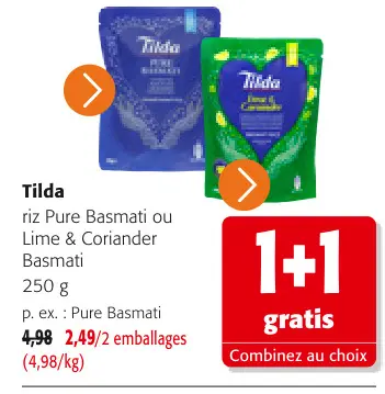 Offre: riz Pure Basmati ou Lime & Coriander Basmati