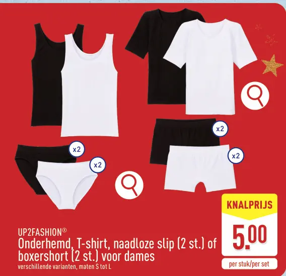 Promotie: Onderhemd, T-shirt, naadloze slip of boxershort