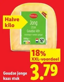 Aanbieding: Goudse jonge kaas stuk
