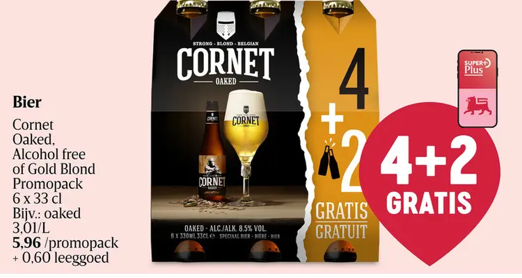 Offre: Bier Cornet Oaked, Alcohol free of Gold Blond