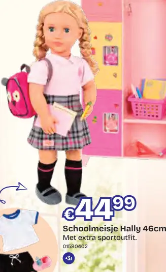 Promotie: Schoolmeisje Hally 46cm