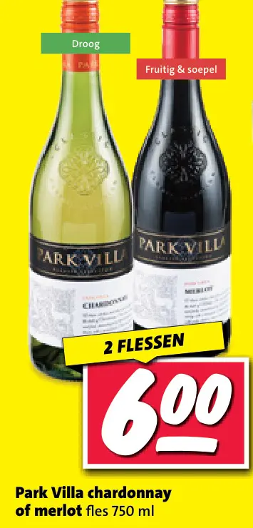 Aanbieding: Park Villa chardonnay of merlot