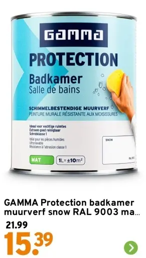 Aanbieding: Protection badkamer muurverf snow RAL 9003