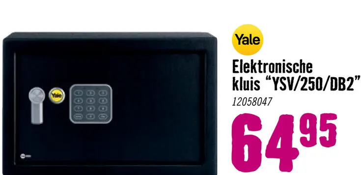 Aanbieding: YALE Elektronische kluis voor thuis Standard Protection DB2