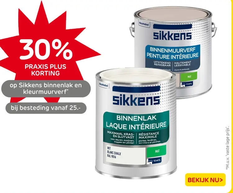 Aanbieding: Sikkens binnenlak en kleurmuurverf