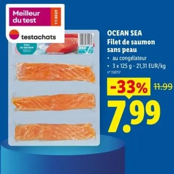 Offre: Filet de saumon sans peau