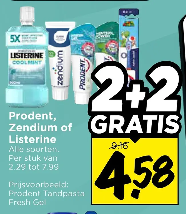 Aanbieding: Prodent, Zendium of Listerine