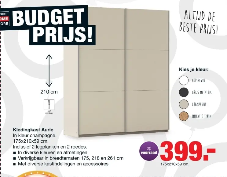 Aanbieding: Kledingkast Aurie