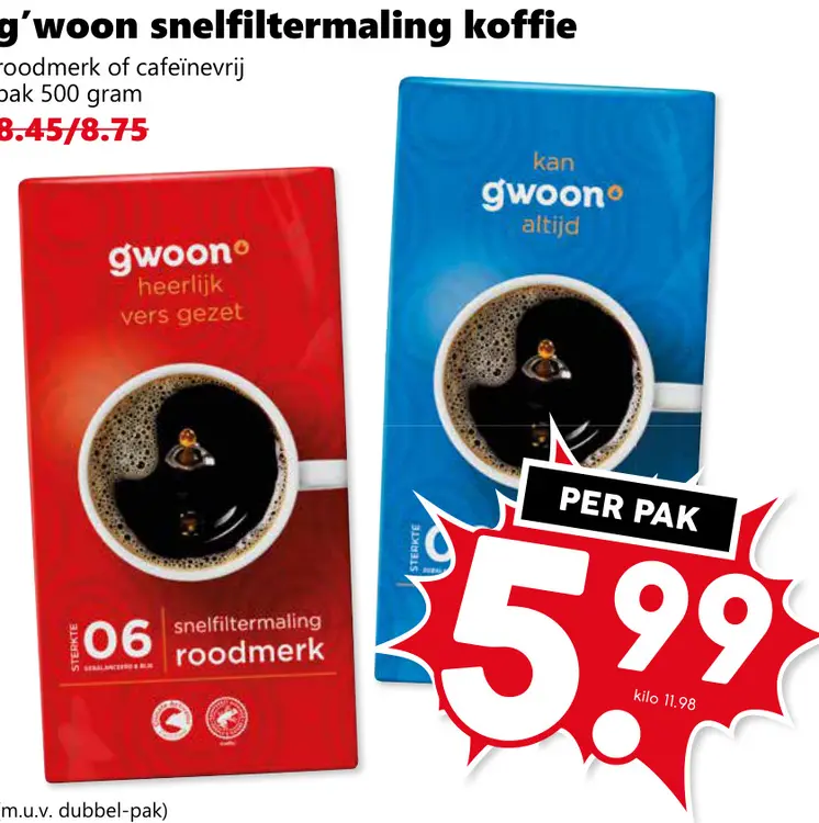 Aanbieding: snelfiltermaling koffie