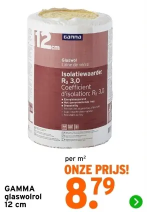 Aanbieding: Glaswolrol 12 cm