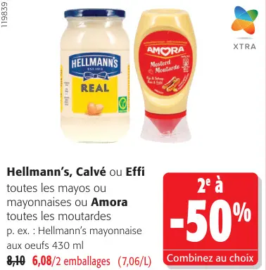 Offre: Hellmann's, Calvé ou Effi