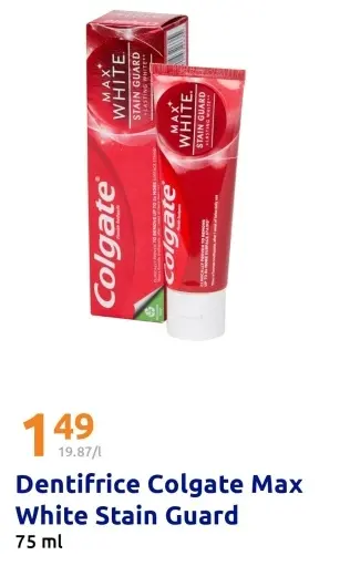 Offre: Dentifrice Colgate Max White Stain Guard
