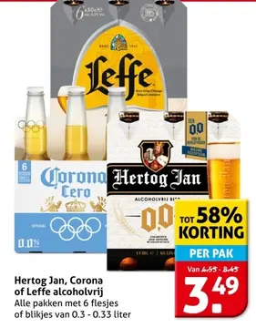 Aanbieding: Hertog Jan, Corona of Leffe alcoholvrij