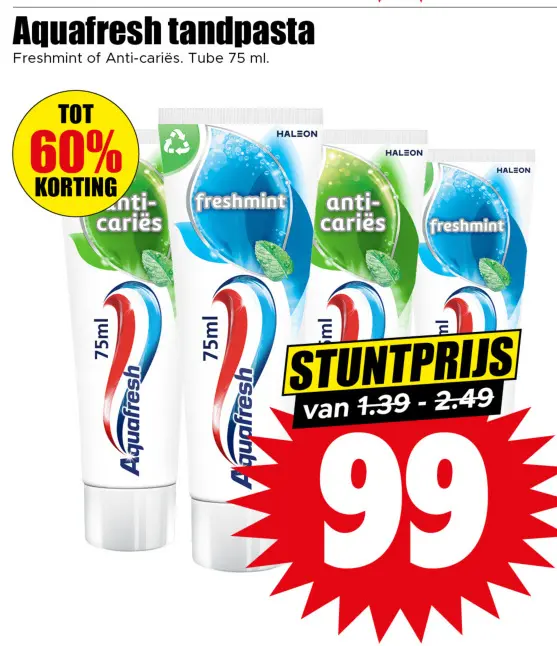 Aanbieding: Aquafresh tandpasta