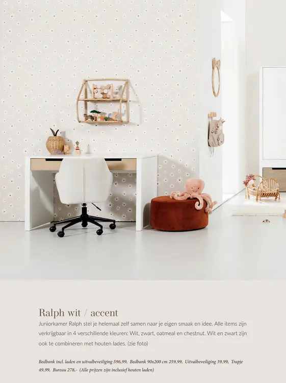 Aanbieding: Europe Baby Ralph wit / accent kinderkamer