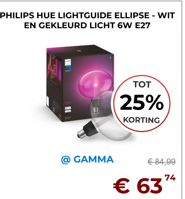 Aanbieding: Hue lightguide ellipse - wit en gekleurd licht