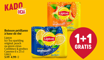 Offre: Lipton Ice Tea sparkling original, peach ou g