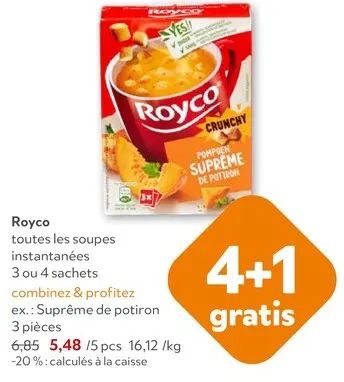 Offre: Royco toutes les soupes instantanées