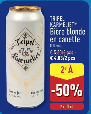Offre: TRIPEL KARMELIET Bière blonde en canette
