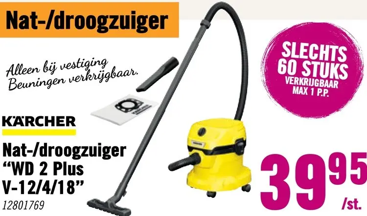 Aanbieding: Nat-/droogzuiger "WD 2 Plus V-12/4/18"