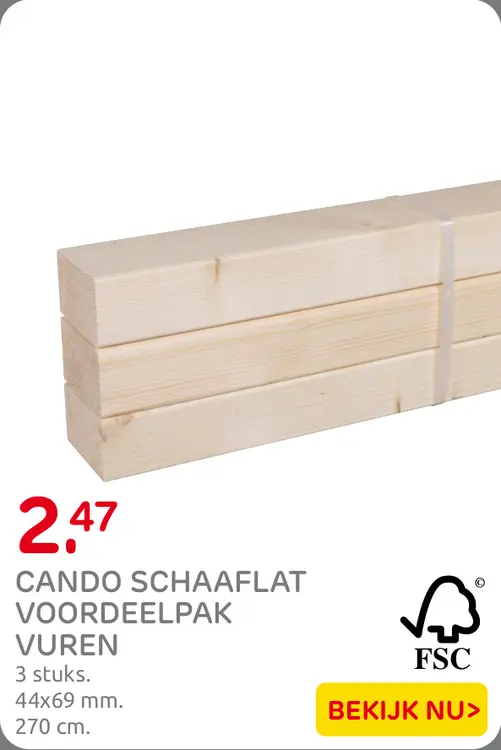 Aanbieding: Schaaflat voordeelpak vuren