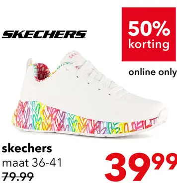 Aanbieding: Skechers Uni Lite dames sneakers wit