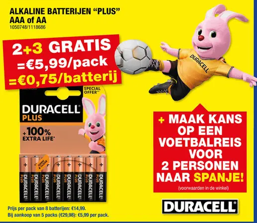 Promotie: Duracell Plus AAA batterij 8 stuks