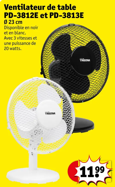 Offre: Ventilateur de table PD-3812E et PD-3813E