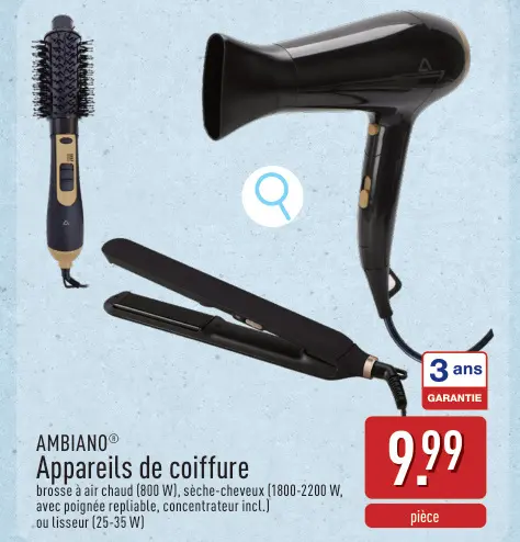 Offre: Appareils de coiffure