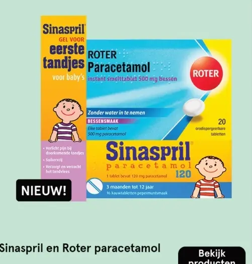 Aanbieding: Sinaspril en Roter paracetamol