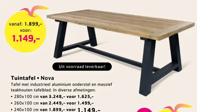 Promotie: Tuintafel Nova