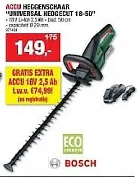 Aanbieding: Accu heggenschaar "universal hedgecut"