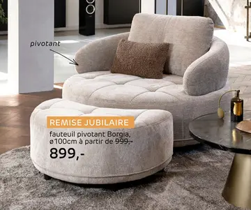 Offre: Borgia, Fauteuil Small - 100 Cm