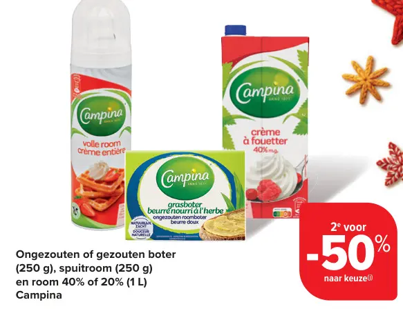 Promotie: Ongezouten of gezouten boter, spuitroom en room