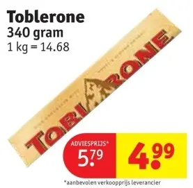 Promotie: Toblerone