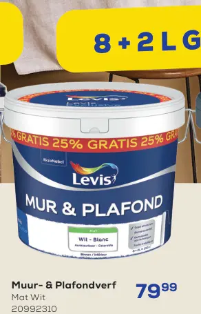 Promotie: Muur- & Plafondverf Mat Wit
