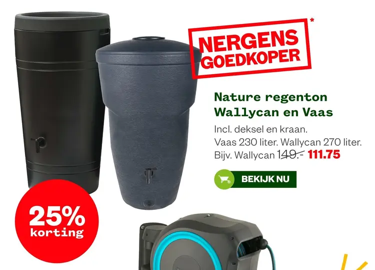 Aanbieding: Nature regenton Wallycan en Vaas