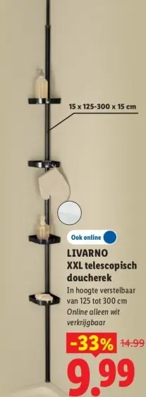 Aanbieding: XXL telescopisch doucherek