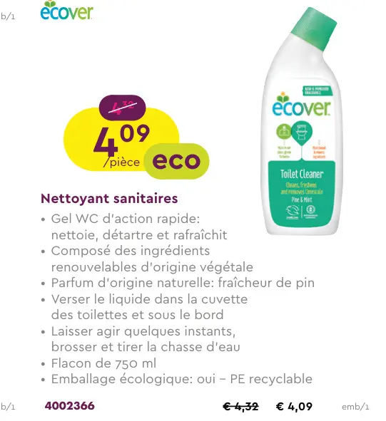 Offre: Nettoyant sanitaires