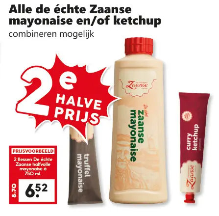 Aanbieding: Alle de échte Zaanse mayonaise en/of ketchup