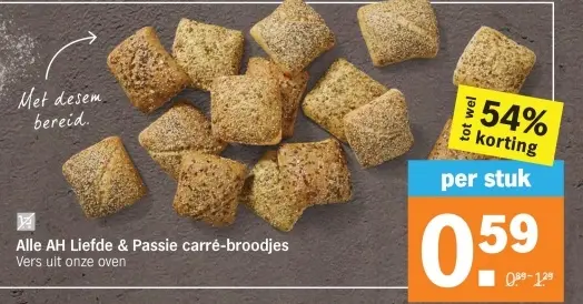 Aanbieding: AH Liefde & Passie carré-broodjes