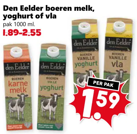 Aanbieding: Boeren melk, yoghurt of vla