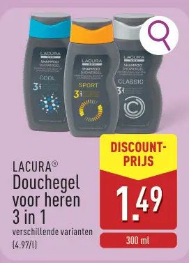 Promotie: Douchegel voor heren 3 in 1