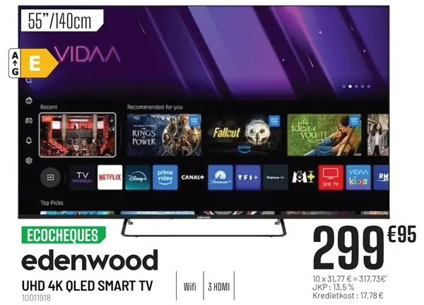 Promotie: edenwood UHD 4K QLED SMART TV