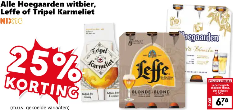 Aanbieding: Witbier, Leffe of Tripel Karmeliet