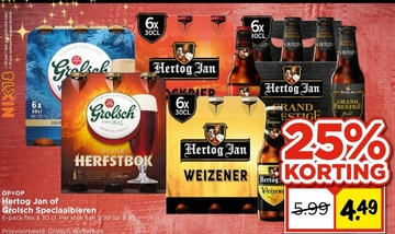 Aanbieding: Hertog Jan of Grolsch Speciaalbieren