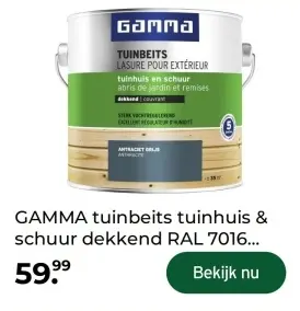 Aanbieding: GAMMA tuinbeits tuinhuis & schuur dekkend