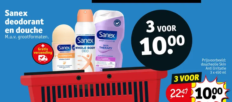 Aanbieding: Sanex deodorant en douche
