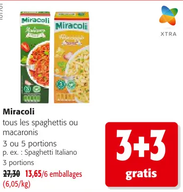 Offre: tous les spaghettis ou macaronis